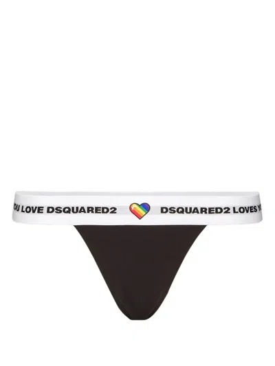 Dsquared2 Canadian Lodge Thong In Black