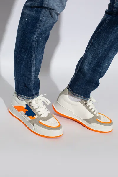 Dsquared2 Canadian Panelled Leather Sneakers In White