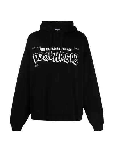DSQUARED2 DSQUARED2 CANADIAN VILLAGE LOGO LOOSE FIT HOODIE
