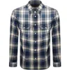 Dsquared2 Checked Pattern Shirt With Pockets And Collar In Blue