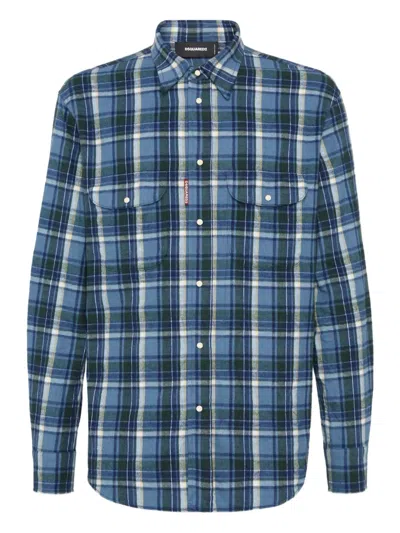Dsquared2 Canadian Vintage Shirt In Blue