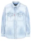 Dsquared2 Shirt Collared Design Buttoned Cuffs Pockets In Blue