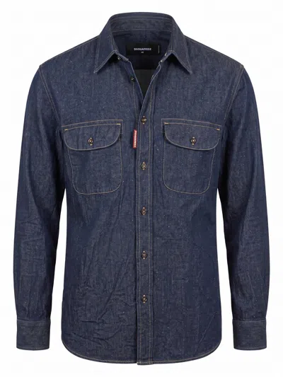 Dsquared2 Canadian Vintage Shirt In Blue