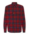 Dsquared2 Vintage Button-down Shirt Elbow Patches In Burgundy