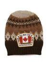 Dsquared2 Brown Mixed-wool Logo Beanie Cap In Brown