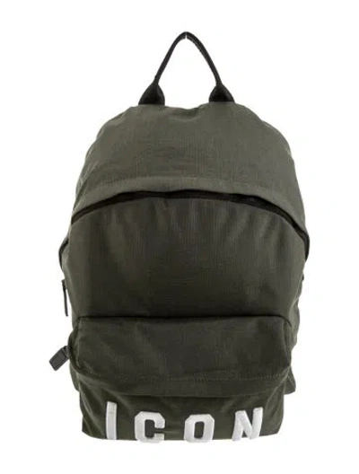 Pre-owned Dsquared2 Canvas Backpack In Green
