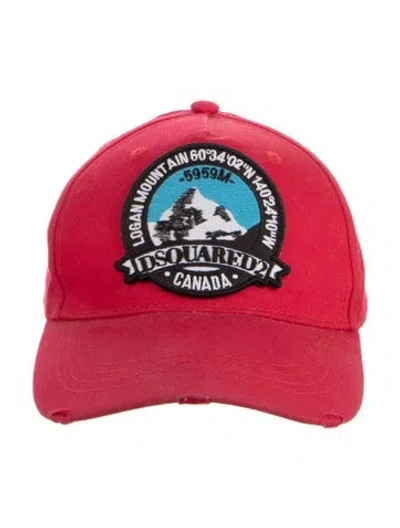 Pre-owned Dsquared2 Canvas Baseball Hat In Red