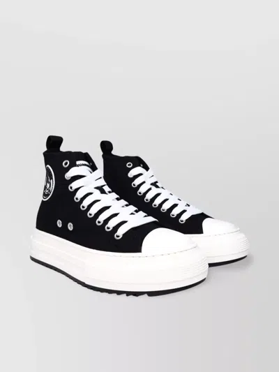 Dsquared2 Canvas Berlin High-top Sneakers In Black
