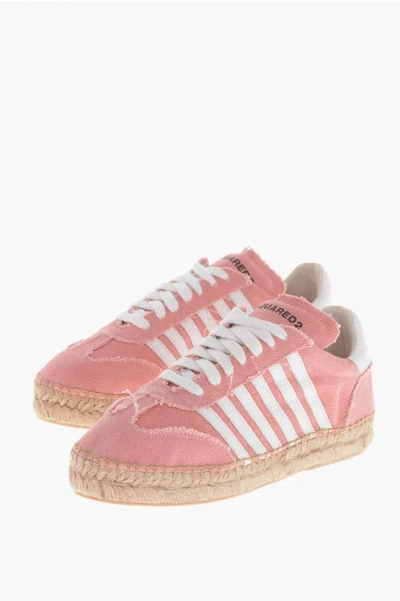 Dsquared2 Canvas Low-top Sneakers Hola With Raffia Sole In Pink