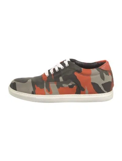 Pre-owned Dsquared2 Canvas Printed Sneakers In Orange