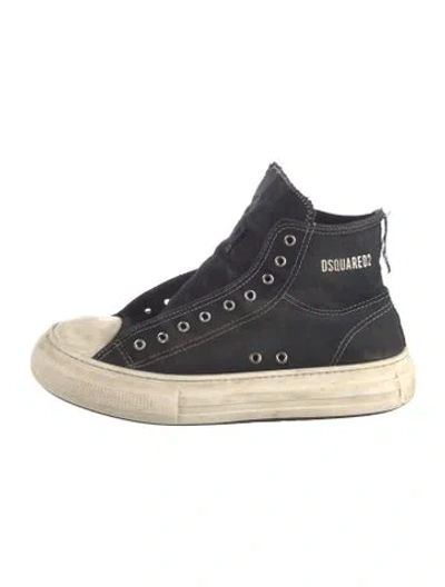 Pre-owned Dsquared2 Canvas Sneakers In Blue