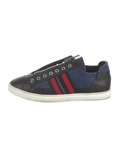 Pre-owned Dsquared2 Canvas Striped Sneakers In Blue
