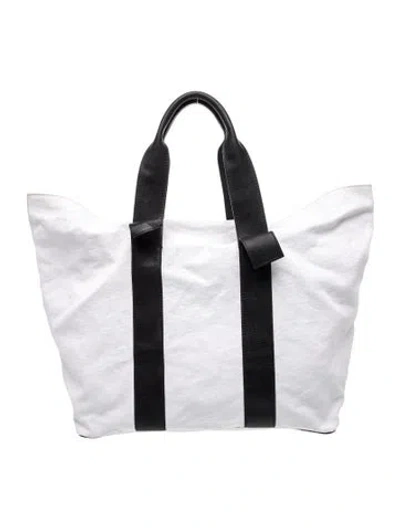 Pre-owned Dsquared2 Canvas Weekender Bag In White