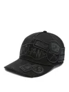 Dsquared2 Black Baseball Cap With Logo Patches Men In Black