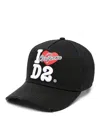 Dsquared2 Distressed Logo-detail Baseball Cap In Black