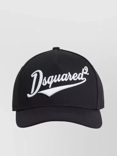 Dsquared2 Cap Logo Embroidered Curved Peak In Black