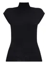 Dsquared2 Cap-sleeve Turtleneck Top In Black