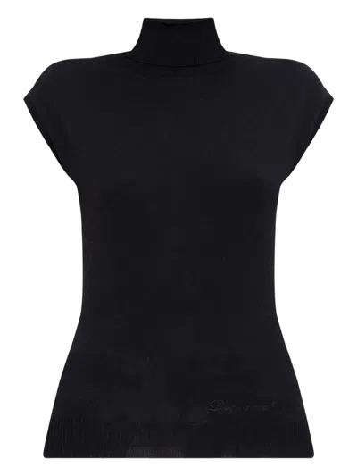 DSQUARED2 CAP-SLEEVE TURTLENECK TOP