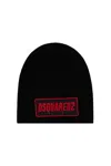 Dsquared2 Gothic Logo Patch Knit Wool Beanie In Non Definito