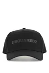 Dsquared2 Cappello Da Baseball Nero Con Logo Grigio E Visiera Curvata Men In Black