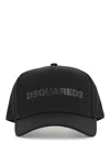 Dsquared2 Cappello Da Baseball Nero Con Logo Grigio E Visiera Curvata Men In Black