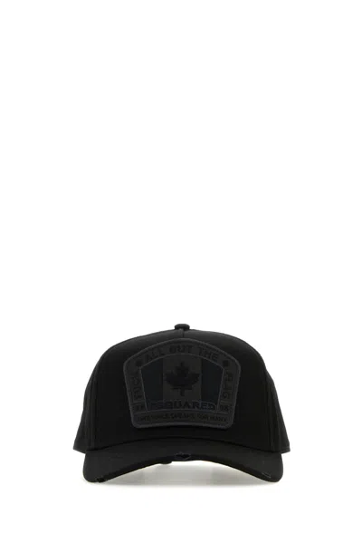 DSQUARED2 DSQUARED BLACK COTTON BASEBALL CAP