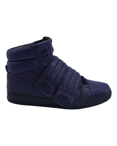 Dsquared2 Capra High-top Sneakers In Navy Blue Leather