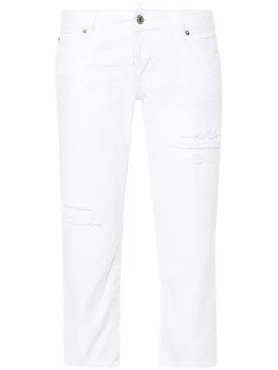 Dsquared2 Capri Cropped Jeans In White