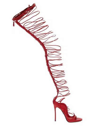 Dsquared2 Vaquera Capsule Stiletto Sandals In Red