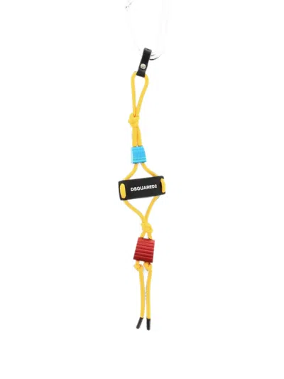 Dsquared2 Carabiner Cord Keyring In 실버 톤