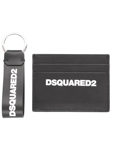 Dsquared2 Card Holder And Keychain Gift Set In Purple