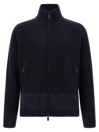 Dsquared2 Carded Wool Insert Cardigan In Multi