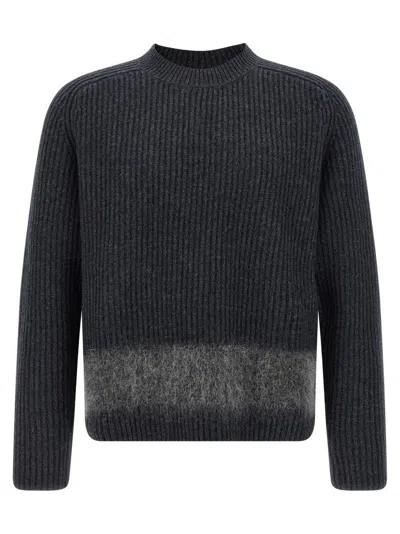 Dsquared2 Carded Wool Insert Sweater In Black