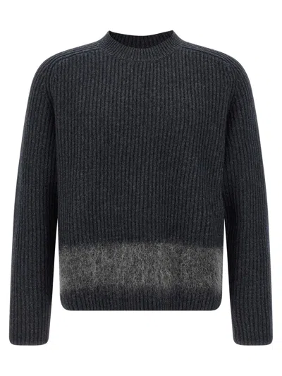 Dsquared2 Carded Wool Insert Sweater In Gray