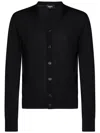 Dsquared2 V-neck Cardigan With Button-down Front And Front Pockets In Black