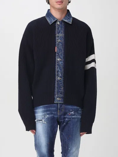 DSQUARED2 CARDIGAN DSQUARED2 MEN COLOR BLUE,H18386009