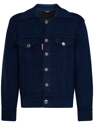Dsquared2 Cardigan In Navy Blue