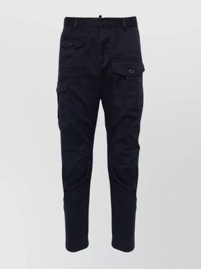 DSQUARED2 CARGO COTTON BLEND TROUSERS WITH DART DETAILING