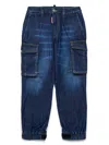 Dsquared2 Jeans Tapered Scuro Con Tasche Cargo In Blue