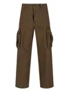 Dsquared2 Dsquared Olive Green Stretch Cotton Loose Cargo Pant In Brown