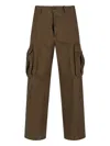 Dsquared2 Dsquared Olive Green Stretch Cotton Loose Cargo Pant In Brown