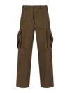 Dsquared2 Dsquared Olive Green Stretch Cotton Loose Cargo Pant In Brown