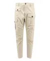 Dsquared2 Cotton Cargo Trouser With Logo Patch In Beige