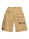 Dsquared2 Cargo-pocket Logo-plaque Shorts In Brown