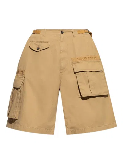 Dsquared2 Cargo-pocket Logo-plaque Shorts In Brown