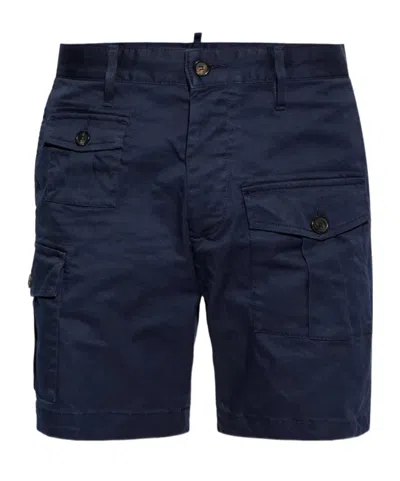 Dsquared2 Cargo Pocket Shorts In Blue