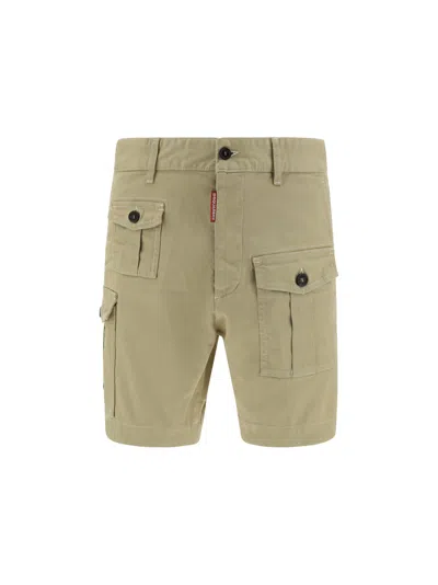 Dsquared2 Cargo Shorts In Beige