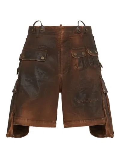 Dsquared2 Cargo Shorts In Brown