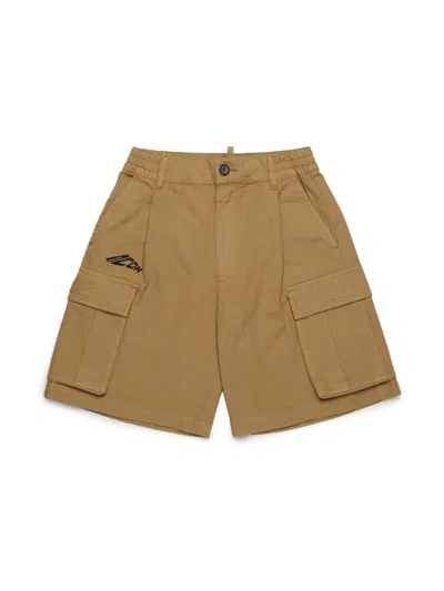 Dsquared2 Kids' Cargo Shorts In Beige