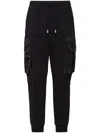 Dsquared2 Cargo Trousers With Elasticated Cuffs And Drawstring Waist In Black